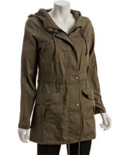 Casual Couture by Green Envelope olive cotton woven drawstring anorak 