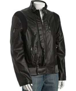 Members Only black poly zip front Rocker Boy bomber jacket   