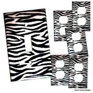 Zebra Print Light Switch Plate/Outlet Covers Set  