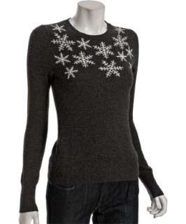 C3 Collection carbon cashmere Snowflakes crewneck sweater   