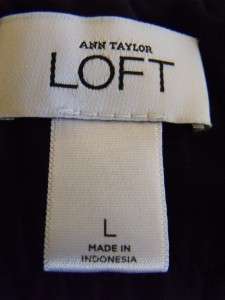 SIZE Large Ann Taylor Loft Navy Blue Sleeveless Knit Dress Ruffle 