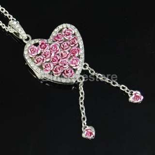 4GB Pink Heart Necklace USB 2.0 Flash Memory Pen Drive  