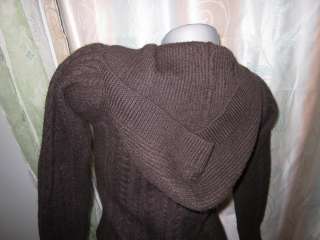 SMARTWOOL 100% MERINO WOOL SKI Cardigan Sweater Womens S HOODIE BROWN 