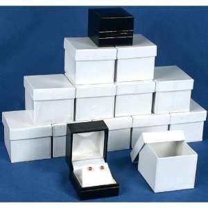  12 Earring Gift Boxes Black Leather Jewelry Display Box 