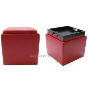     Tray Ottoman Cube Storage Plus Bonus Footstool Set