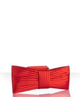 Valentino red pleated satin clutch   