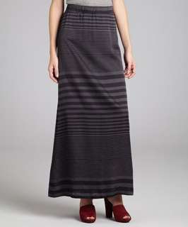 Sam & Lavi charcoal striped sateen Zambia maxi skirt