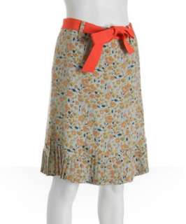 Marc by Marc Jacobs dusty light blue silk Zoe spring floral skirt 