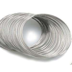  80 Circles Silvertone Bracelet Rigid Steel Memory Wire 