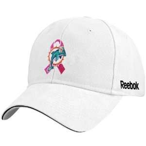 com Reebok Miami Dolphins White Breast Cancer Awareness Flex Fit Hat 