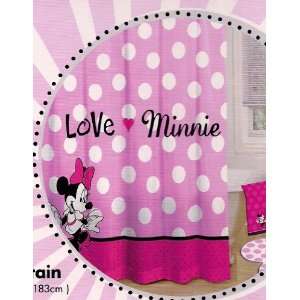 Disney Minie Mouse Fabric Shower Curtain Pink w/ Dots  