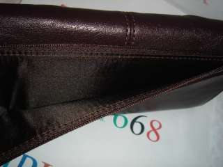 100%AUTHENTIC NWT COACH Mahogany Ashley Pleated Leather Checkbook 