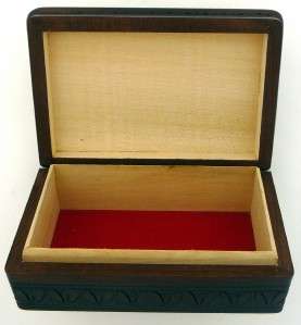 Carved Polish Handcrafted Wood Jewelry Keepsake Box NEW  