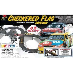  Life Like NASCAR Checkered Flag Electric Slot Car Race Set 