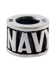 Authentic Biagi Sterling Silver US Navy Military European Charm Bead