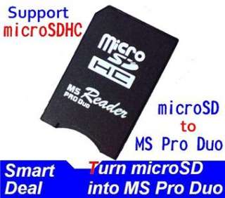   SD HC CARD MEMORY STICK PRO DUO ADAPTER SONY PSP 1000 2000 3000  