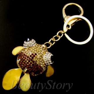 ADDL Item  Rhinestone Crystal GOLDFISH Key Chain Handbag 
