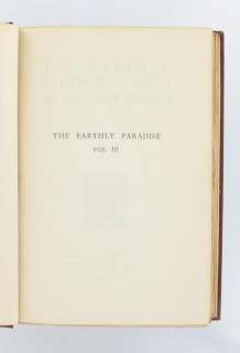 WILLIAM MORRIS THE EARTHLY PARADISE V3 1905 POETRY BOOK  