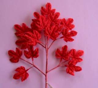 Millinery Red Velvet Tiny Japanese Maple Leaves  