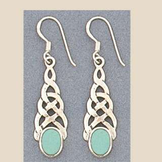 Sterling Silver Celtic Knot Earrings   Choice of Stone  