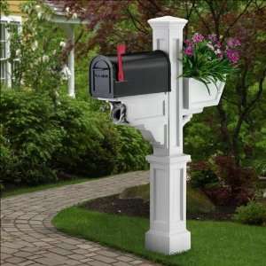  Signature Plus Mailbox Post White Patio, Lawn & Garden