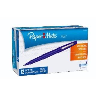 Paper Mate Flair Point Guard Porous Point Pens, 12 Blue Pens (8410152 