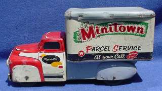 Wyandotte 1950s Metal Litho Minitown Parcel Service Toy Truck  