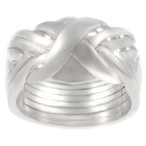  Sterling Silver Eight piece Puzzle Ring Jewelry