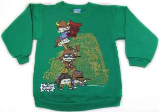 Rugrats Movie Green Youth Sweatshirt with rugrats standing on each 