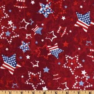   Valor Patriotic Stars Red Fabric By The Yard Arts, Crafts & Sewing
