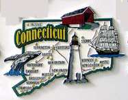 Jumbo CONNECTICUT State Map Outline MAGNET ~ NEW  