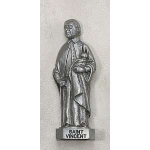   Vincent 3 Patron Saint Statue Genuine Pewter Catholic Religious Gifts