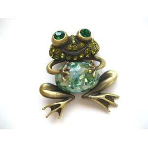   like Emerald Crystal Rhinestone Happy Frog Smile Big Belly Pin Brooch