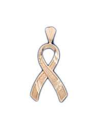 14k Rose Gold Breast Cancer / HIV / AIDS Awareness Ribbon Pendent