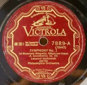  Victrola 7889/92 Szostakowicz 1st Symphony 4 78 RPM Record Set  