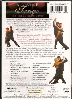 Argentine Tango The Tango Milonguero DVD Cover