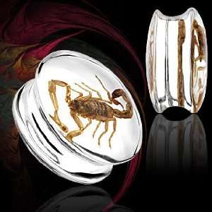  Scorpion Inlay Poly Resin Double Flare Plug   (24mm) (Sold 