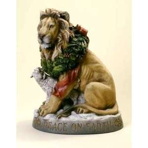   Josephs Studio Lion and Lamb Wreath Statue Figurine