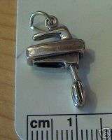 Sterling Silver 3D Mix Master Mixer Kitchen Charm  
