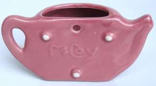 McCoy Ceramic Pink Apple Tea Pot Wall Pocket  