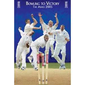  Sport Posters England Cricket Team   Bowling To Victory 