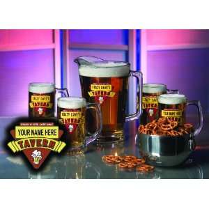  Personalized Red Tavern Tankards and Pitcher Combo (set 