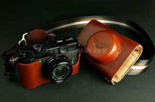   COW leather case bag cover for FUJI FUJIFILM X10 Camera 2 parts  