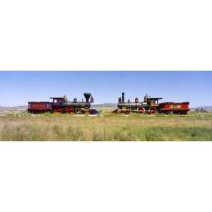  Steam Engine Jupiter and 119 on a Railroad Track, Golden Spike 