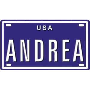 ANDREA USA MINI METAL EMBOSSED LICENSE PLATE NAME FOR BIKES, TRICYCLES 