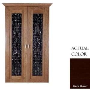   440 Bottle Wine Cellar   Glass Doors / Dark Cherry Cabinet Appliances