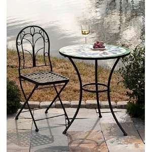  Set of 2 Wrought Iron Folding Bistro Chairs: Patio, Lawn 